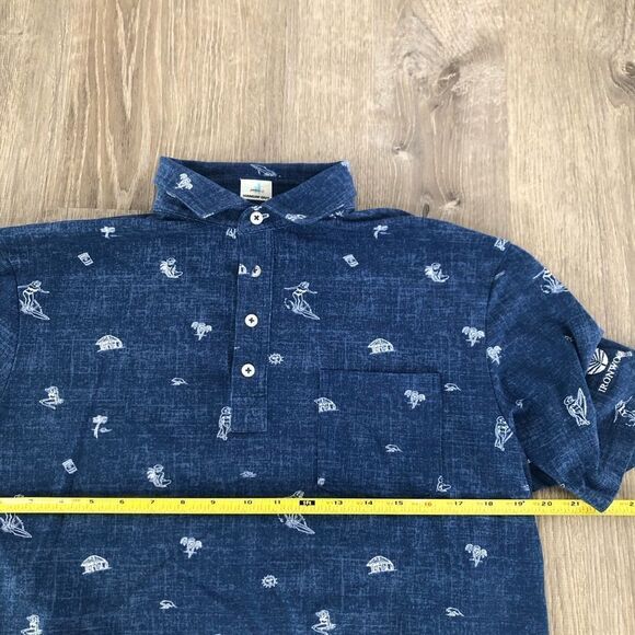 Johnnie O Hangin Out Short Sleeve Button Up Shirt Men Size Medium Surfing Beach - Picture 10 of 11